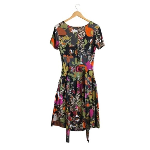 Max Mara Floral Jersey Dress Multicolor Wrap Style Small - Picture 6 of 14